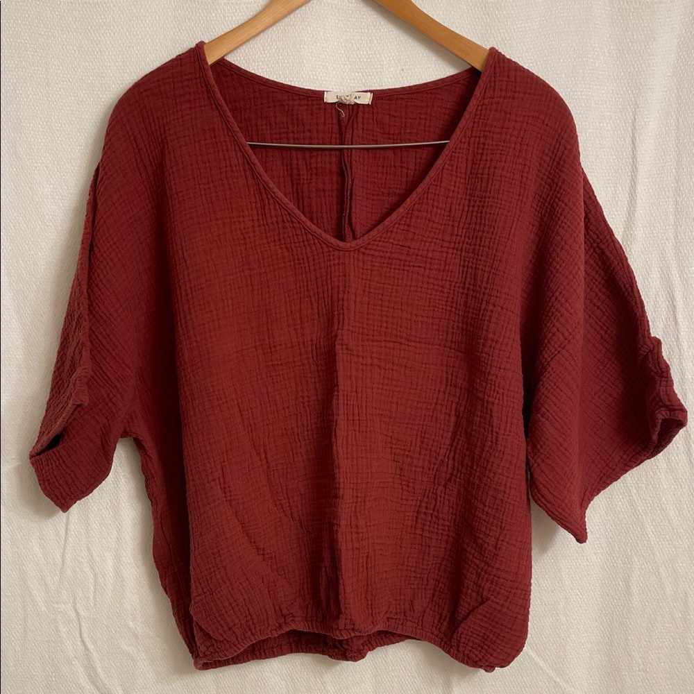 Suunday Dolman Top - Red Pear